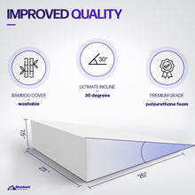 Load image into Gallery viewer, 7.5" Wedge Pillow For Acid Reflux - Dr. Recommended Height, Luxurious 2" Memory Foam Pillow Wedge For Sleeping, GERD, Post Surgery, Heartburn, and Snoring - Washable Bamboo Cover (25"W x 26"L x 7.5"H)